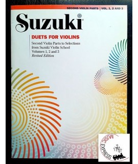 Suzuki Duets For Violins Volume 1, 2 and 3 - Second Violin Parts - Revised Edition