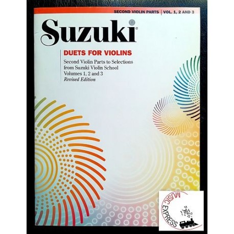 Suzuki Duets For Violins Volume 1, 2 and 3 - Second Violin Parts - Revised Edition