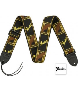 Tracolla Fender 2" Monogrammed Strap Black/Yellow/Brown